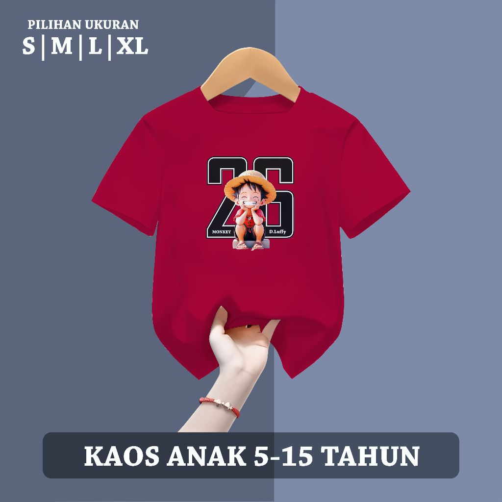 เสื้อยืดเด็ก Unisex 5-15 Years Motif D Luffy Smile 26