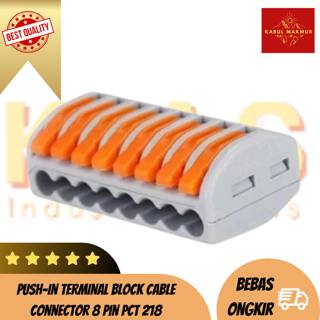 Push-In Terminal Block Cable Connector 8 Pin PCT 218