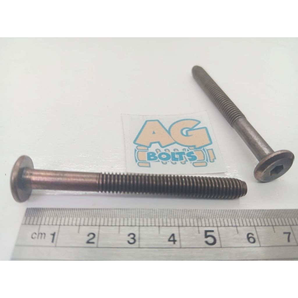 JCBC M6x60 โบราณ / สีบรอนซ์ / ทองแดง สี M6 x 60 สลักเกลียว