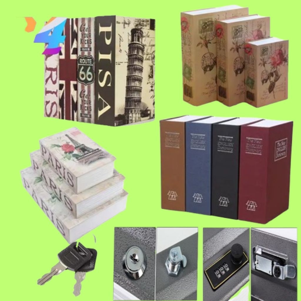 นวนิยายกล่องรูปหนังสือ Safe Mini Book Safe Secret Place SML / Small