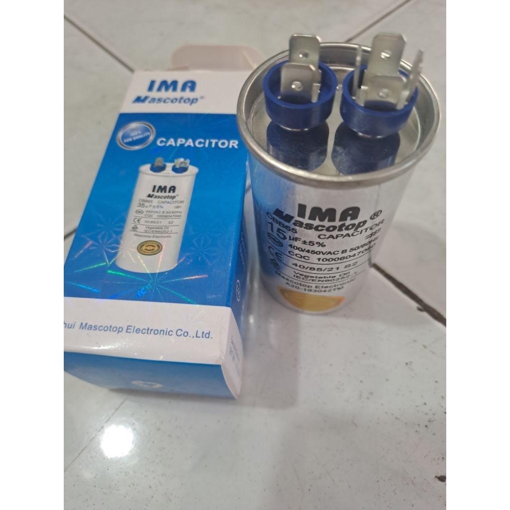 หมวก ima 15 uf+/- 5% 400/450V ตามรูปถ่าย