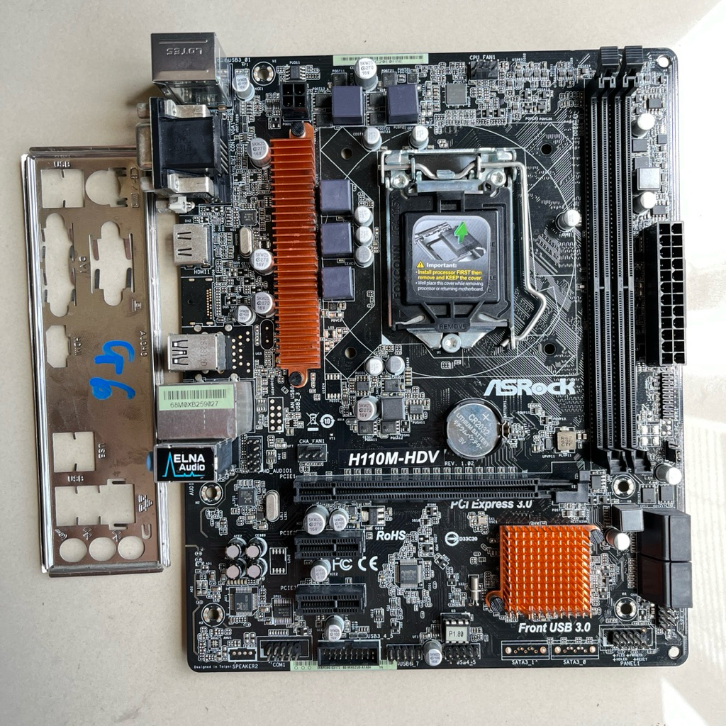 ASROCK H110M-HDV LGA 1151 DDR4 GEN6 & GEN7 MICRO ATX เมนบอร์ด