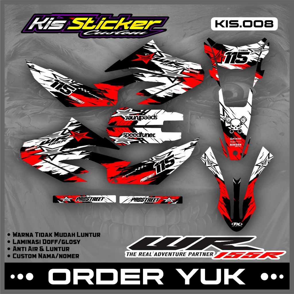 (Custom) Full Body Decal สติกเกอร์ WR 155 R / ล่าสุด WR 155 R Variation Striping Decal สติกเกอร์ KiS