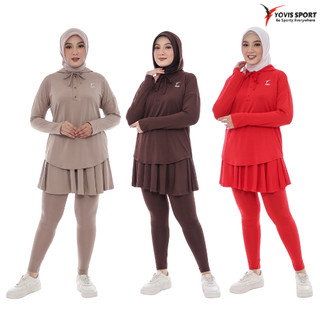 Yovis Sport / Baju olahraga wanita / setelan olahraga wanita berhijab / Setelan Hoodie Sporty Wanita / Oneset Padel / Setelan Olahraga Muslim Yovis Sport