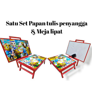 Satu set Alat Belajar tulis anak Papan tulis Penyangga plus Meja lipat