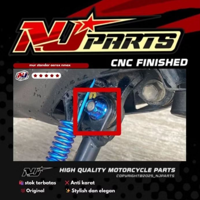 ราคาหน่วยน๊อตมาตรฐานโดย NJPARTS Titanium/Stainless Original Anti-Rust Motorcycle