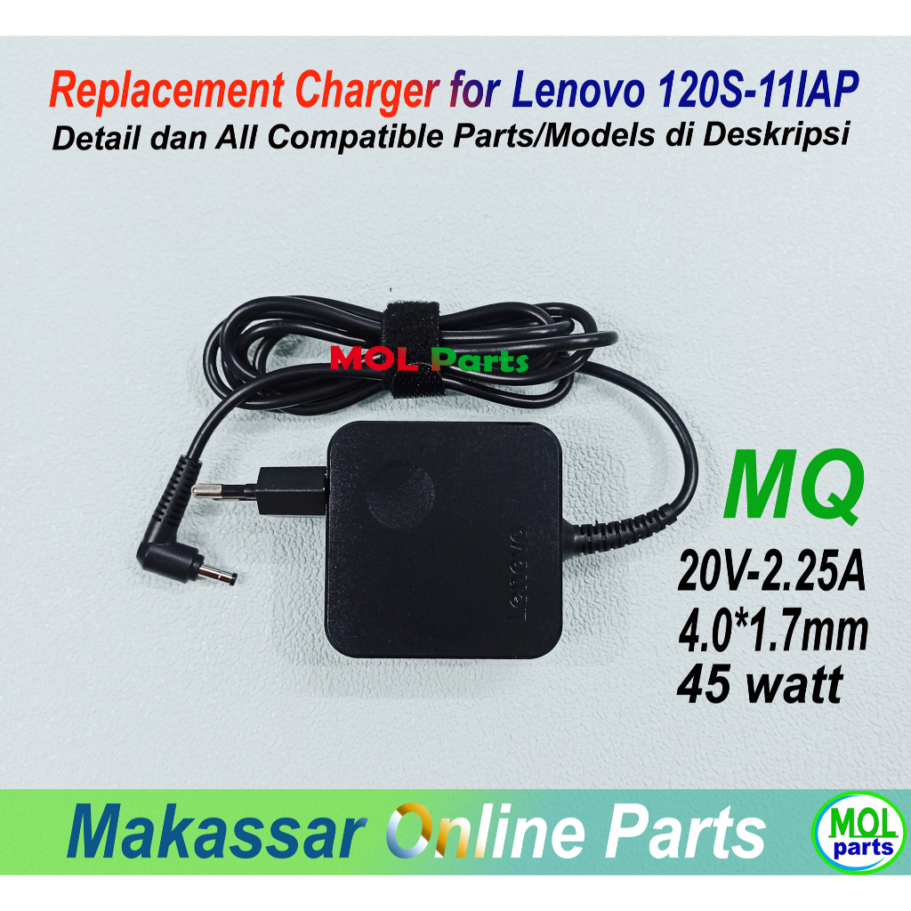 อะแดปเตอร์ชาร์จ Lenovo Ideapad 20V 2.25A 4.0 x 1.7 มม. MQ