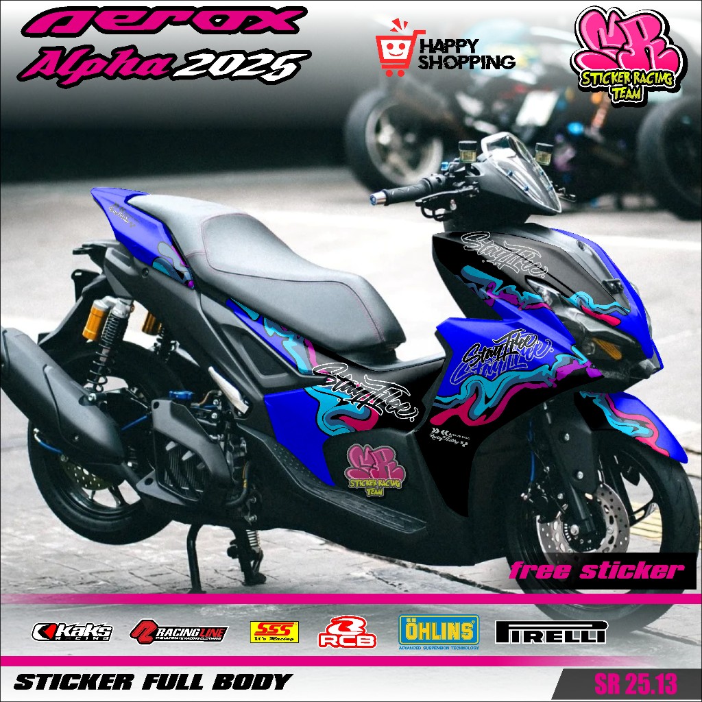 Yamaha Aerox Alpha Turbo Full Body สติกเกอร์ 2025 Aerox Alpha Turbo StayFree Racing Aerox Alpha Stay