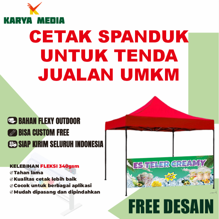 TENDA PRINT BANNERS สําหรับ UMKM SALES TENT - ออกแบบฟรี - ออกแบบฟรี - ออกแบบฟรี -