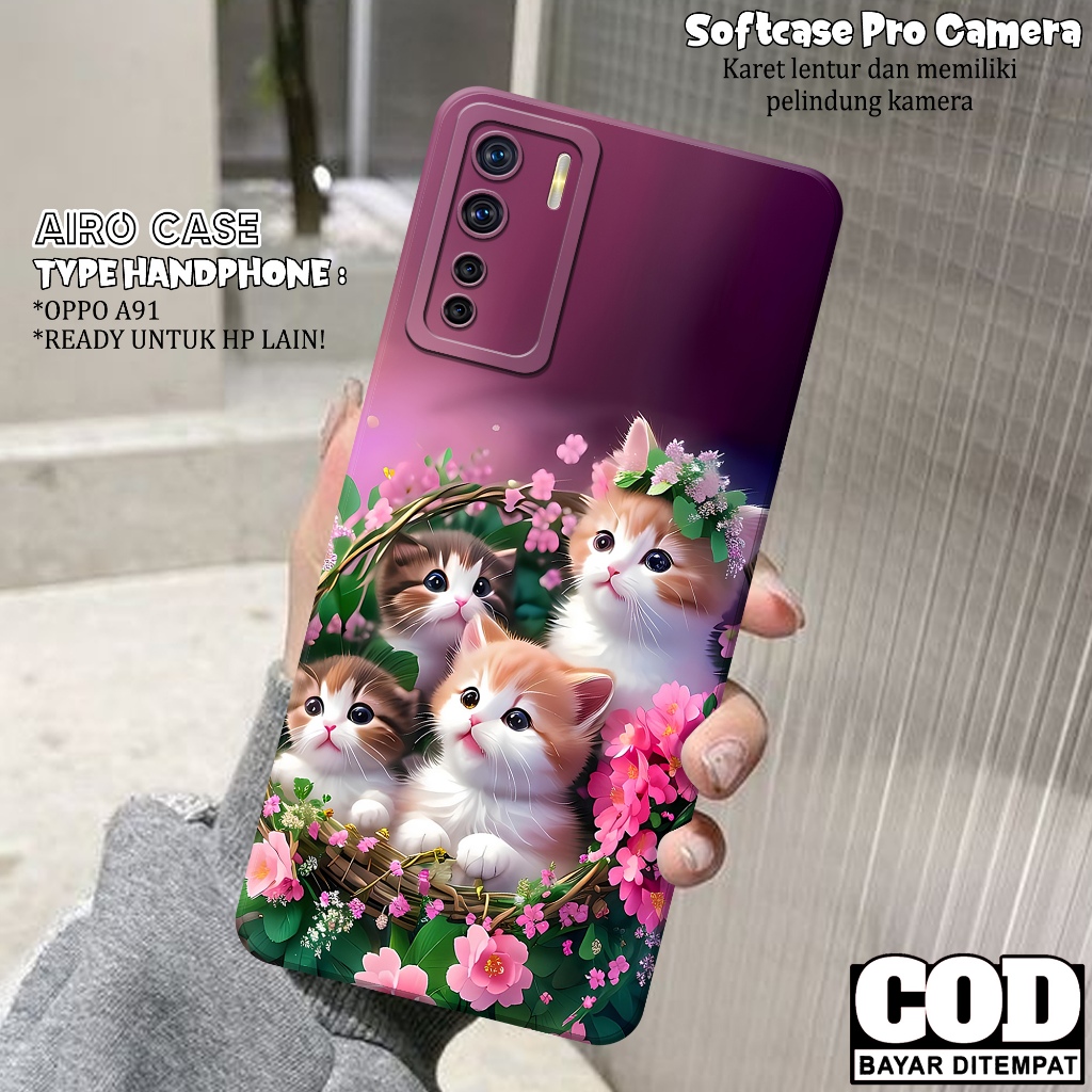 เคส OPPO A91 - OPPO A91 Softcase - เคสแฟชั่น KUCING - เคส OPPO A91 - Pro Camera Softcase - Tpu - เคส