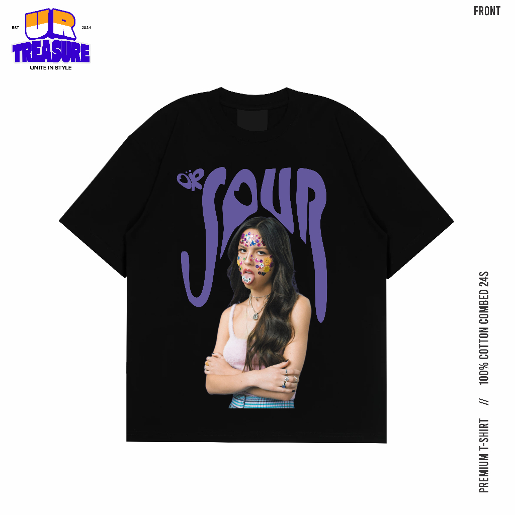 เสื้อยืด Sour Olivia Rodrigo Cotton Combin หนา 24s / เสื้อยืด Olivia rodrigo unisex - urtreasure