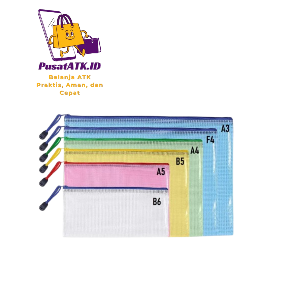 HOMBO ZIPPER POUCH BAG/NET MAP/ZPPER MAP SIZE B6 A5 B5 A4 F4