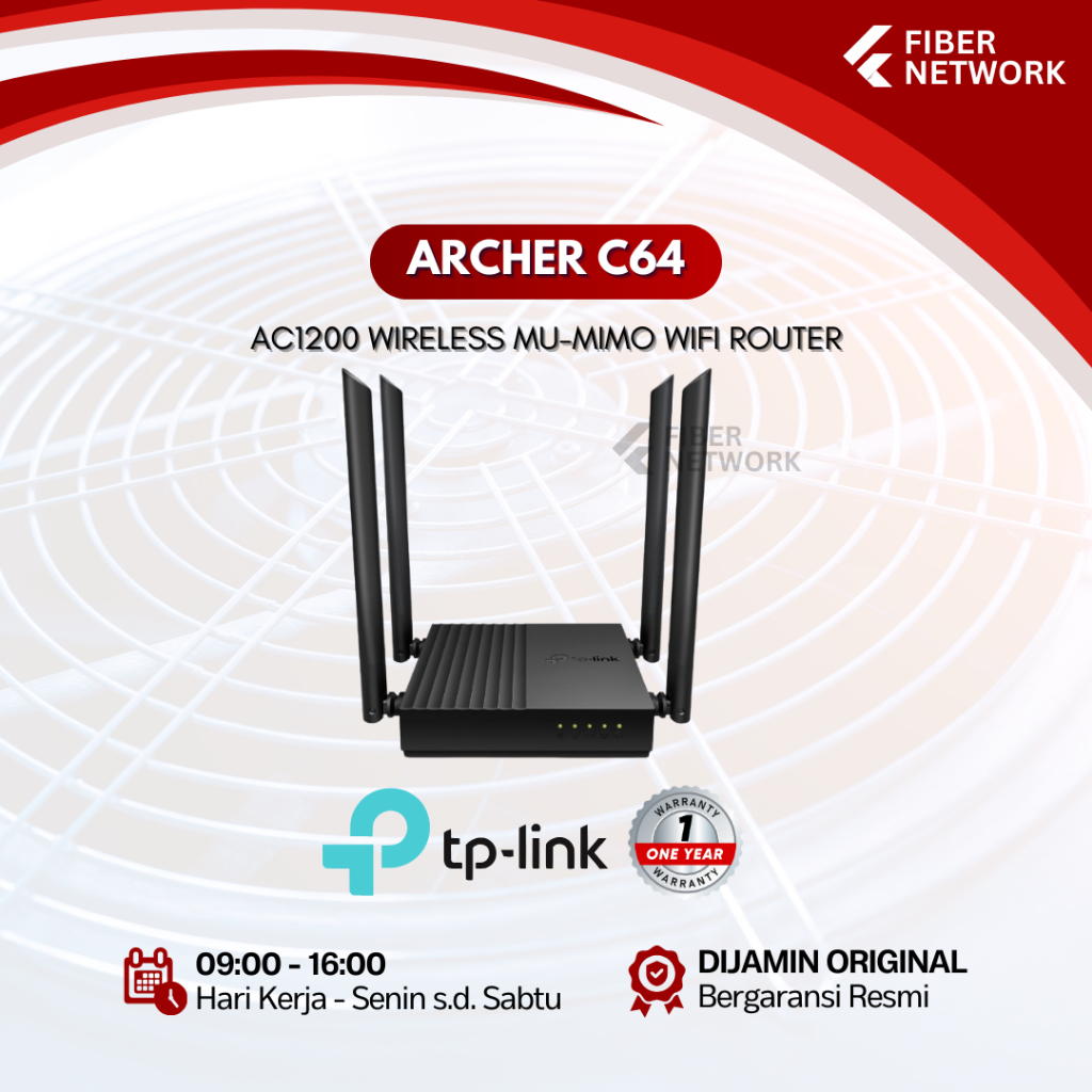 TP-Link Archer C64 AC1200 เราเตอร์ไร้สายดูอัลแบนด์ MU-MIMO