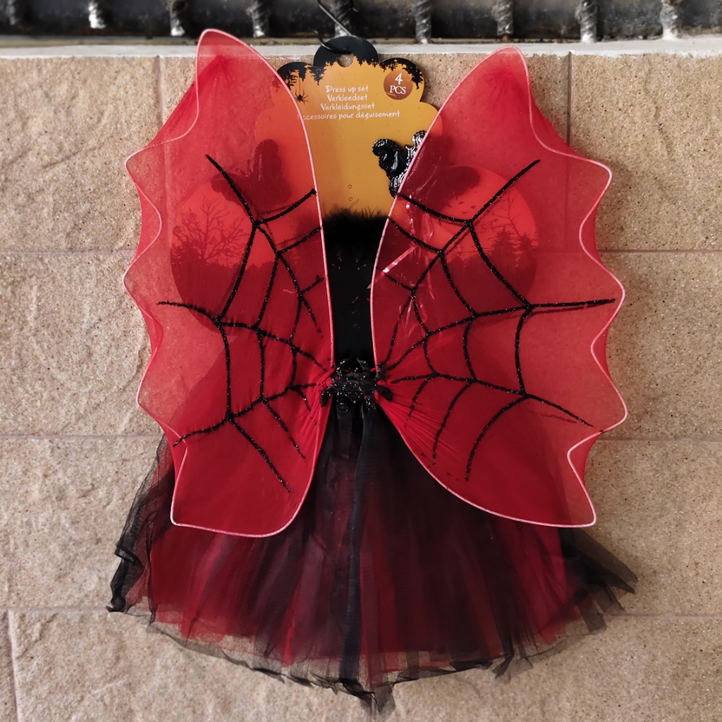 อืม02 - ชุดคอสตูมเด็กผู้หญิงปีกฮาโลวีน - แม่มดน่ารัก (4 ใน 1) | Halowin Dress Up Set - ชุดปาร์ตี้พร้