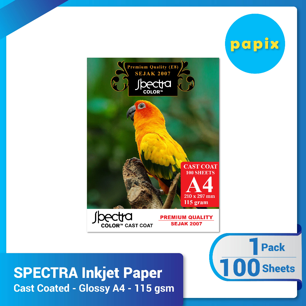Spectra Inkjet Paper Cast Coated – Glossy A4 (115 แกรม)