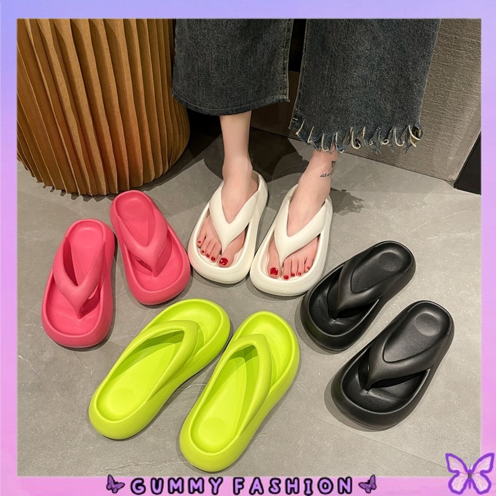 •GUMMY•SD1798 รองเท้าแตะผู้หญิง รองเท้าแตะเยลลี่เกาหลี กันลื่นนุ่ม รุ่นธรรมดา ยางสบาย