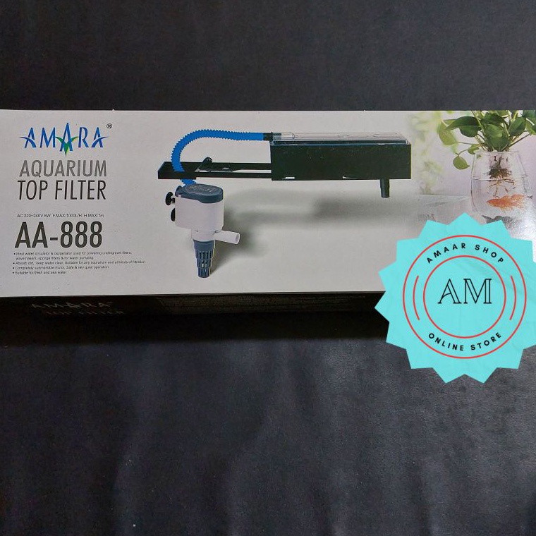 MESIN ที่ไม่ซ้ํากันที่สุด AMARA AA888 AQUARIUM PUMP COMPLETE MACHINE AQUARIUM TOP FILTER AMARA AA 88