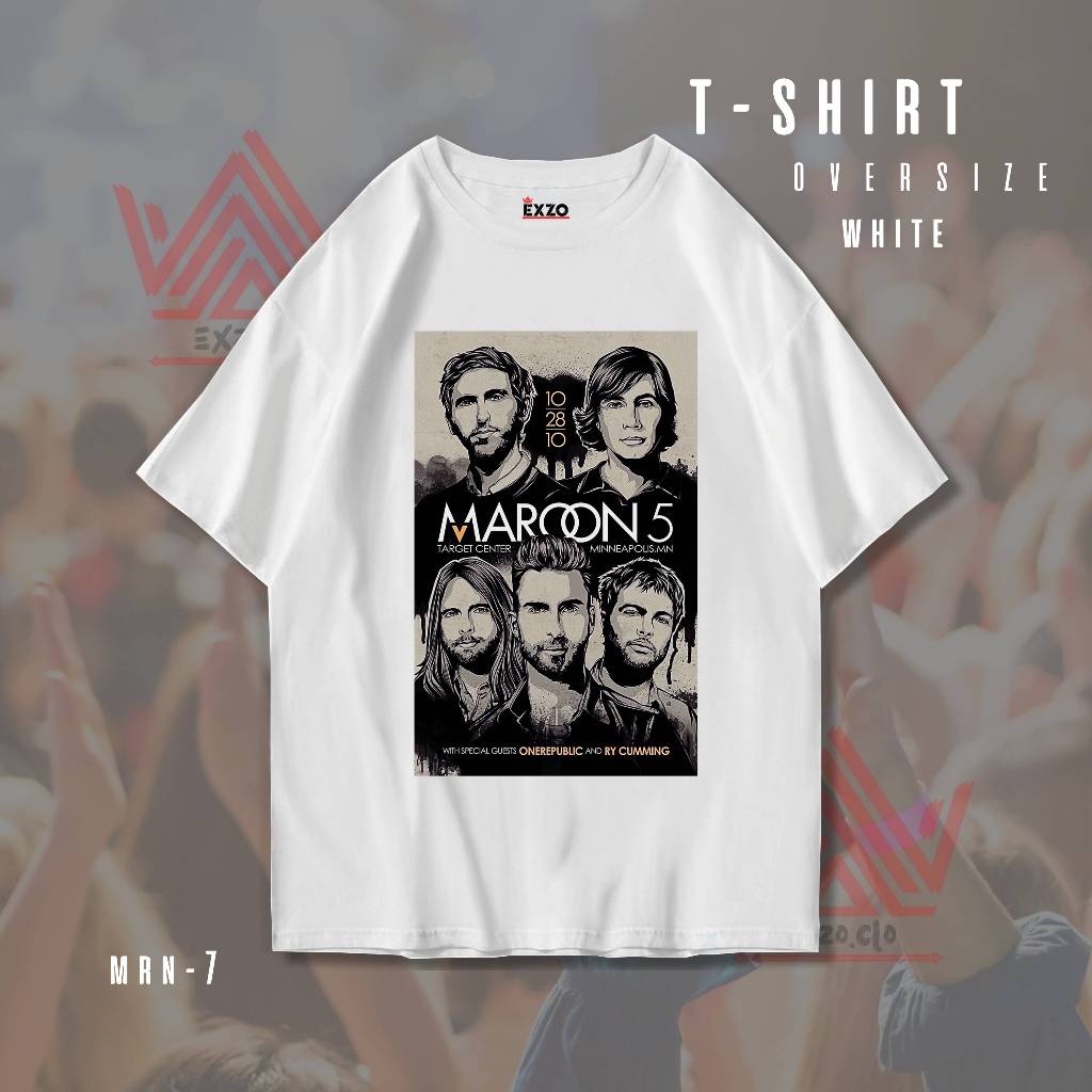 เสื้อยืด Exzo "MAROON5" Concert 2025 |ผ้าฝ้าย CMBED24S| เสื้อสีพื้นพร้อมเสื้อยืด "MAROON5"