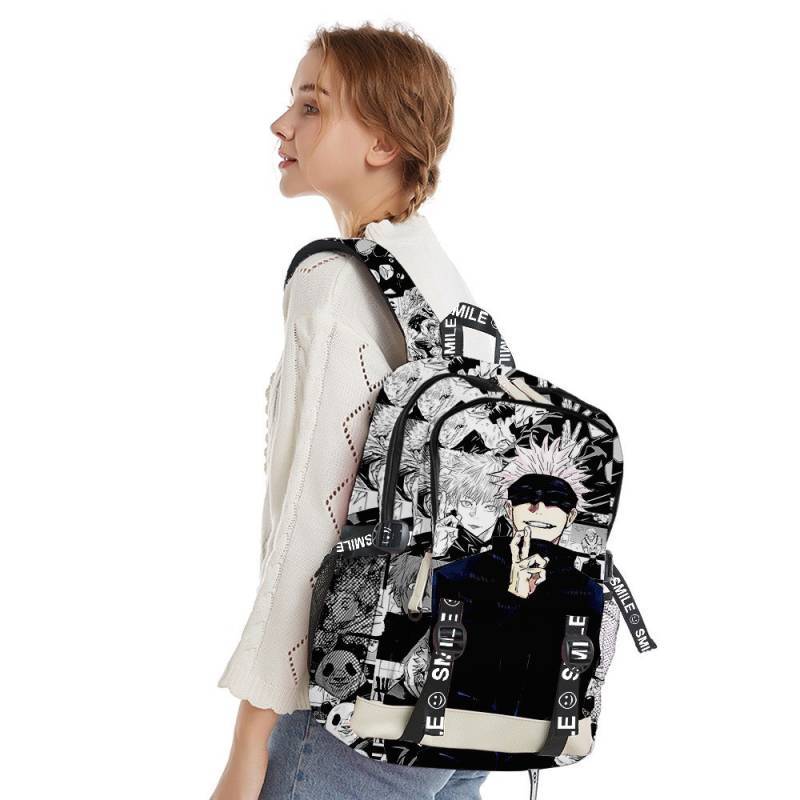 JUJUTSU KAISEN CHARACTER ANIME SCHOOL BACKPACK UNISEX สําหรับเด็กผู้ชายและเด็กผู้หญิง