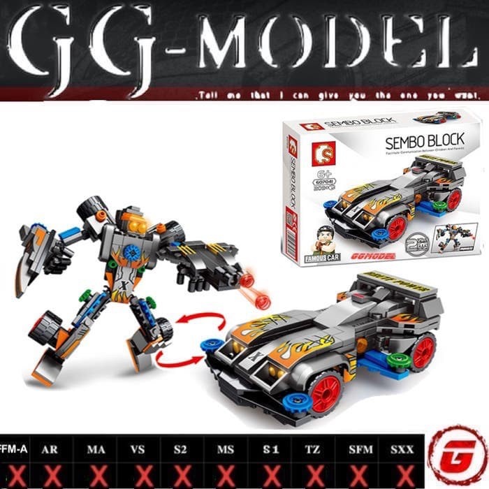 REP TAMIYA SEMBO BLOCKS 2 IN 1 MINI 4WD TRANSFORMATION TRADIGGER X