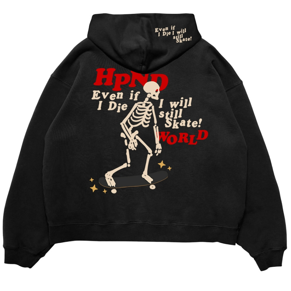 Hpnd - เสื้อกันหนาวมีฮู้ด Boxy Fit Original Basic Playing Skate Fleece Limited Edition
