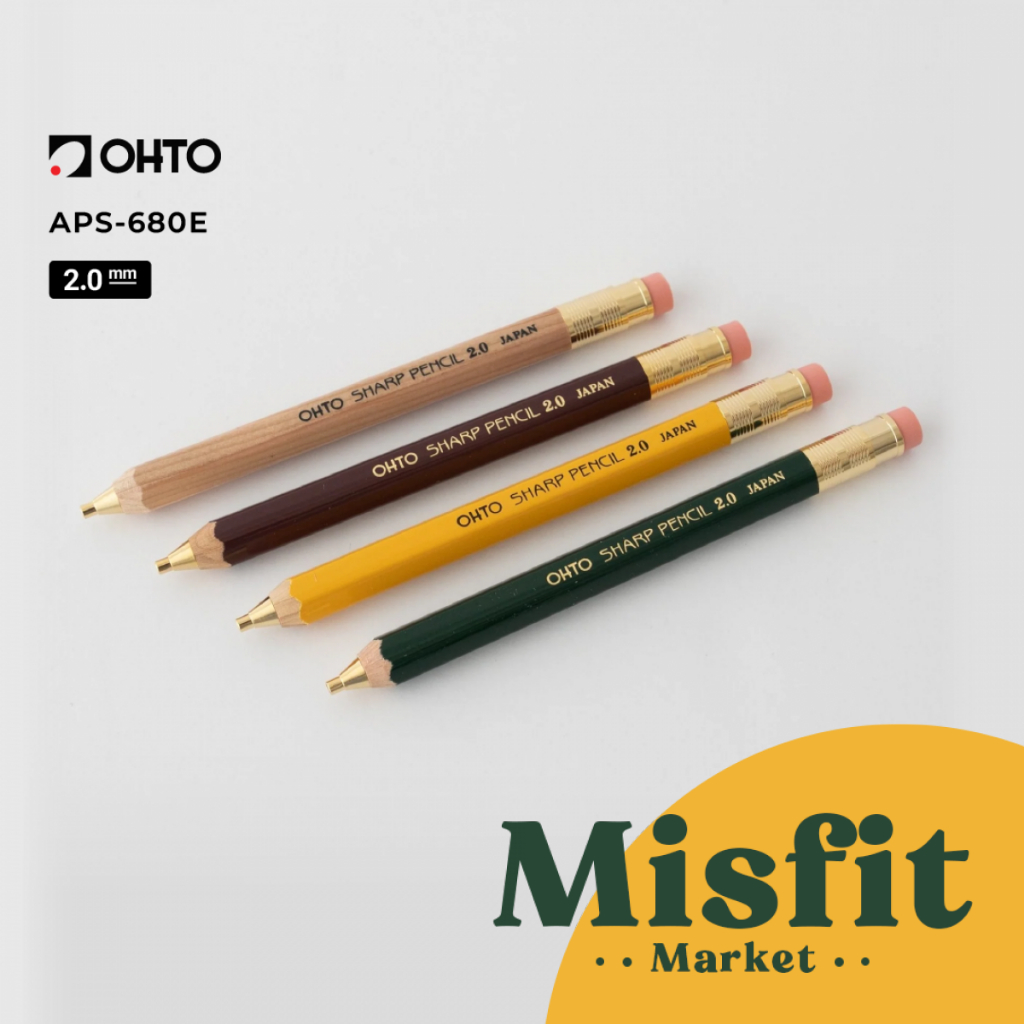 Ohto APS-680E Sharp Wooden Mechanical Pencil Lead Holder 2.0 mm