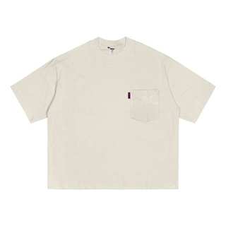 WUSH CLUB BOXY POCKET FIT TEE BAJU KAOS DISTRO SAKU PRIA WANITA POLOS OVERSIZE COTTON COMBAD 24S BEIGE