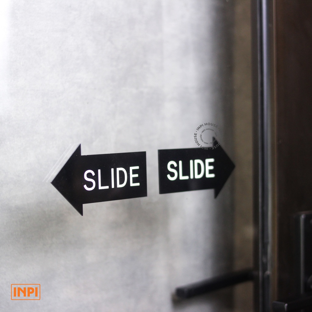 Signage Arrow Slide Door Shop ประตูบานเลื่อนบานเลื่อน - บ้าน INPI