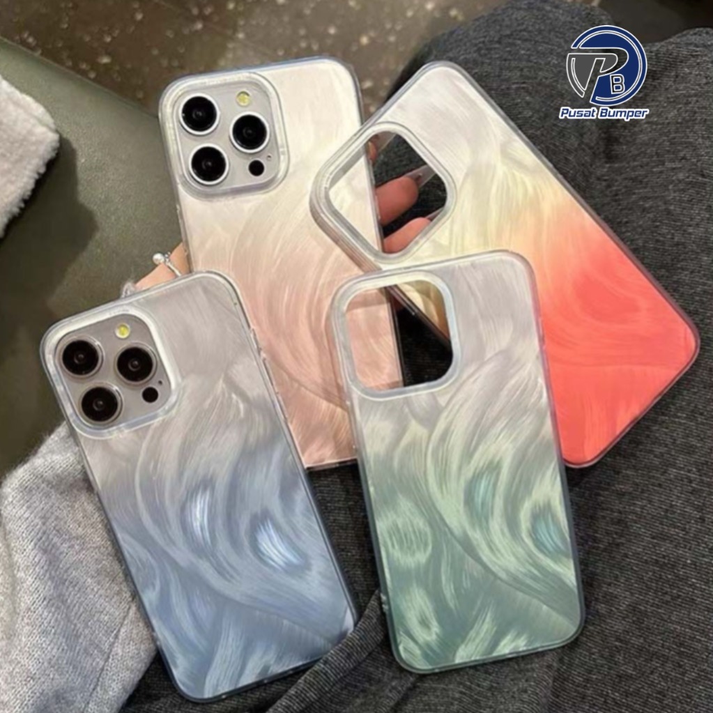 Ss977 ใหม่! พรีเมี่ยมMatte Ombre Clarity Feather Hologram Case - Hardcase/Casing Hpใช้งานร่วมกับOppo