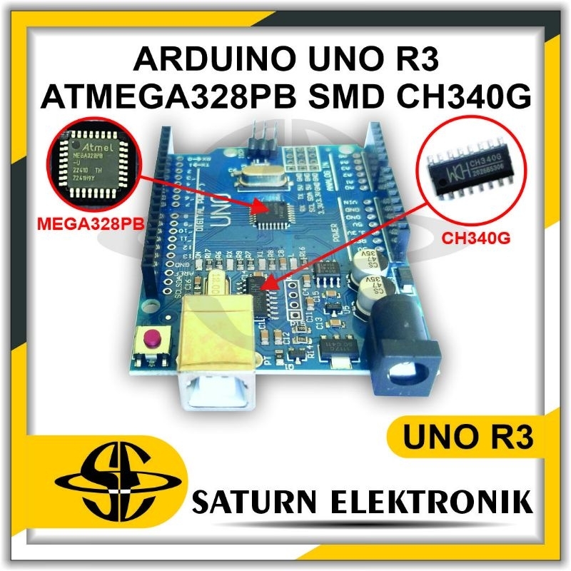 UNO R3 ATmega328PB สาย USB SMD CH340G Plus
