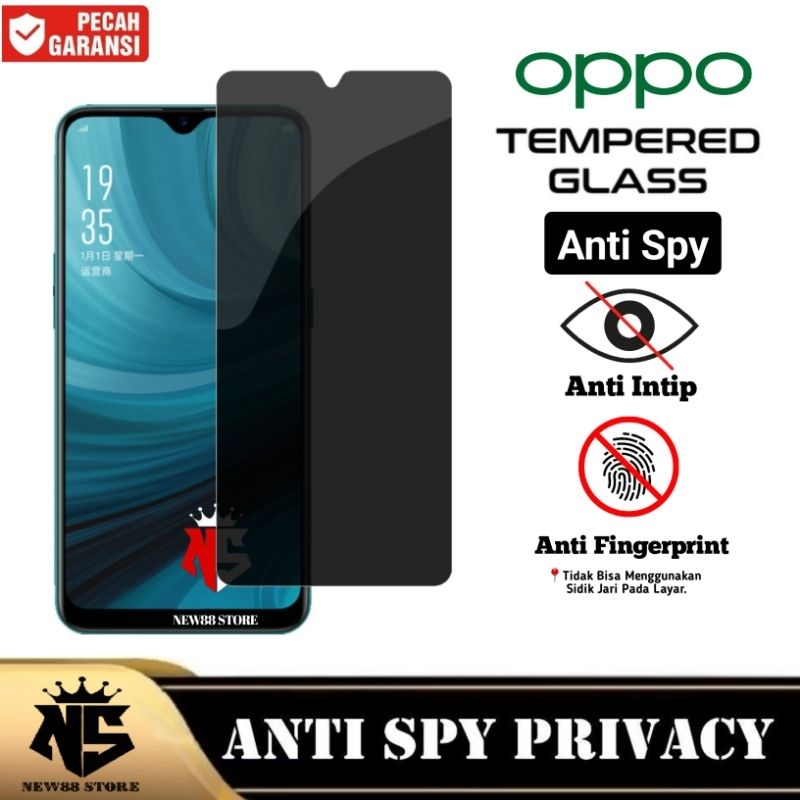กระจกนิรภัย Anti Spy Oppo A3 A5 A7 A7n A7x A8 A9 A9x Anti Scratch Anti Spy ความเป็นส่วนตัว