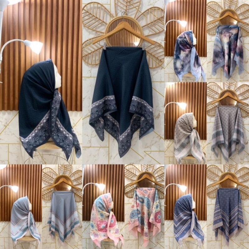 รหัส F01- (READY 100 สีหลากหลาย) QUALITY VOAL MOTIF HIJAB | Motif เลเซอร์คัททรงสี่เหลี่ยม