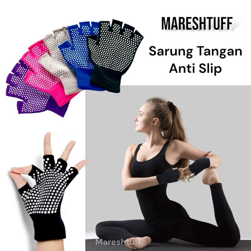 Mareshtuff Gym Yoga Pilates Anti Slip Fitness Gym Gloves เสื้อยืดกีฬาผู้หญิงเสื้อยืด