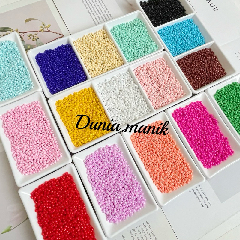 ลูกปัดทรายเลื่อม 8/o 3 มม. - สร้อยข้อมือ 15 กรัมและสร้อยคอลูกปัดวัสดุหัตถกรรม