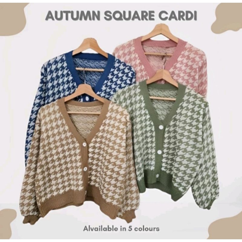 F.fashion - OUTHER AUTUMN KNIT - ปุ่มปุ่มถัก CARDIDIGAN