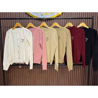 CARDIGAN KNIT RIBBON | CARDIGAN PITA POLOS | COQUETTE CARDIGAN TERMURAH