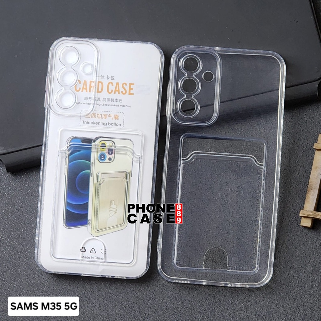 SAMSUNG M35 5G CASE CLEAR CARD SLOT SOFT CASE WALLET SAMSUNG M35 5G