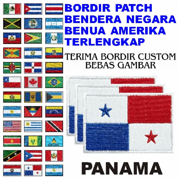 BET FLAG EMBROIDERY PATCH/ สมบูรณ์ PANAMA STATE AMERICAN FLAG