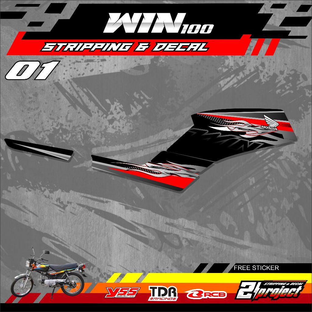01 HONDA WIN 100 MOTORCYCLE STRIPPING FLAME ตัวแปร