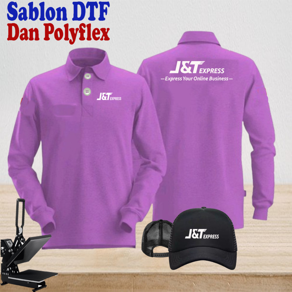 Bonus Hat Poloshirt เสื้อยืดสําหรับผู้ใหญ่ผู้ชายและผู้หญิง JNT Express เสื้อแขนยาวคอปก