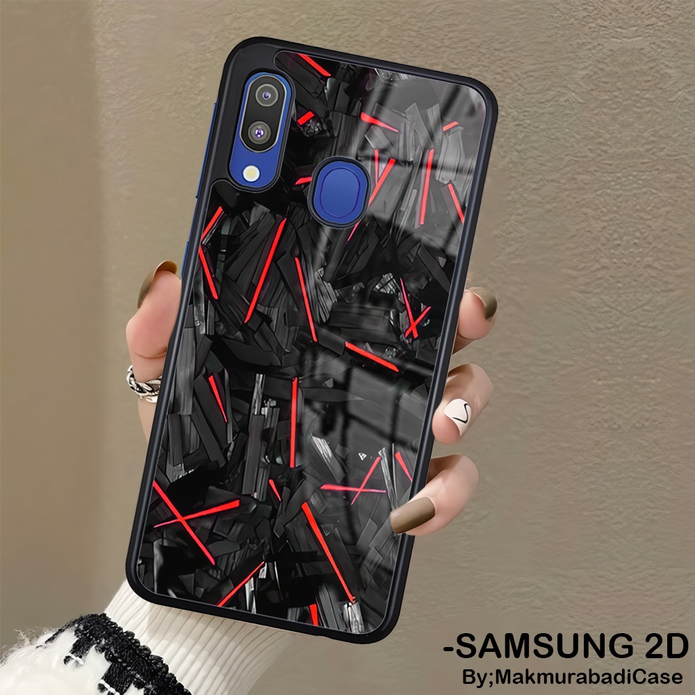 Hardcase Glossy Glass 2D Samsung M20 A20S A20 A30 A31 A30S A50 A50S A10 A10S Case Carbon Motif