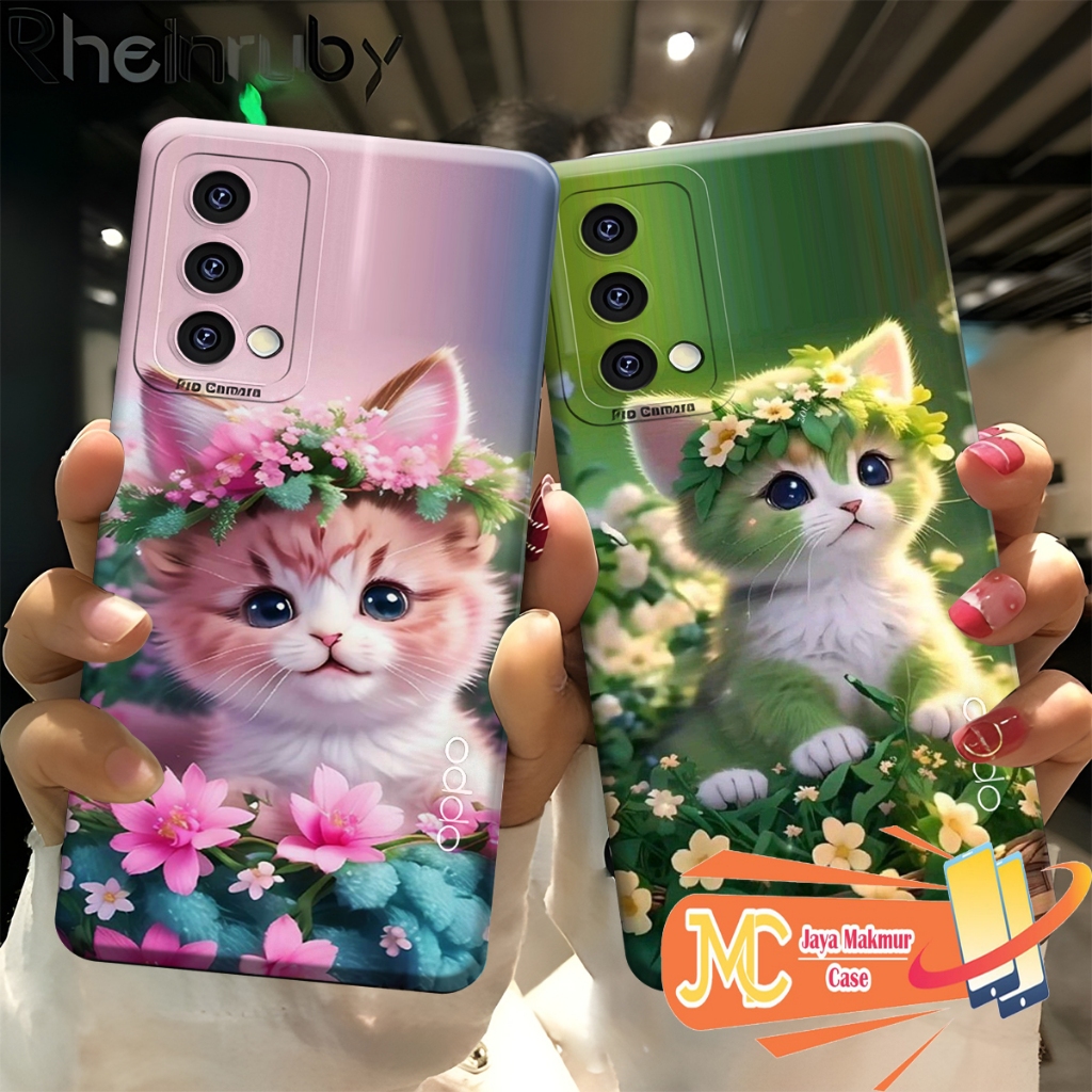 Softcase Oppo a74 5G a74 4G a95 a76 a96 a36 a52 a72 a92 16e a16k Cute Cat Motif - เคสอินเทรนด์ - เคส