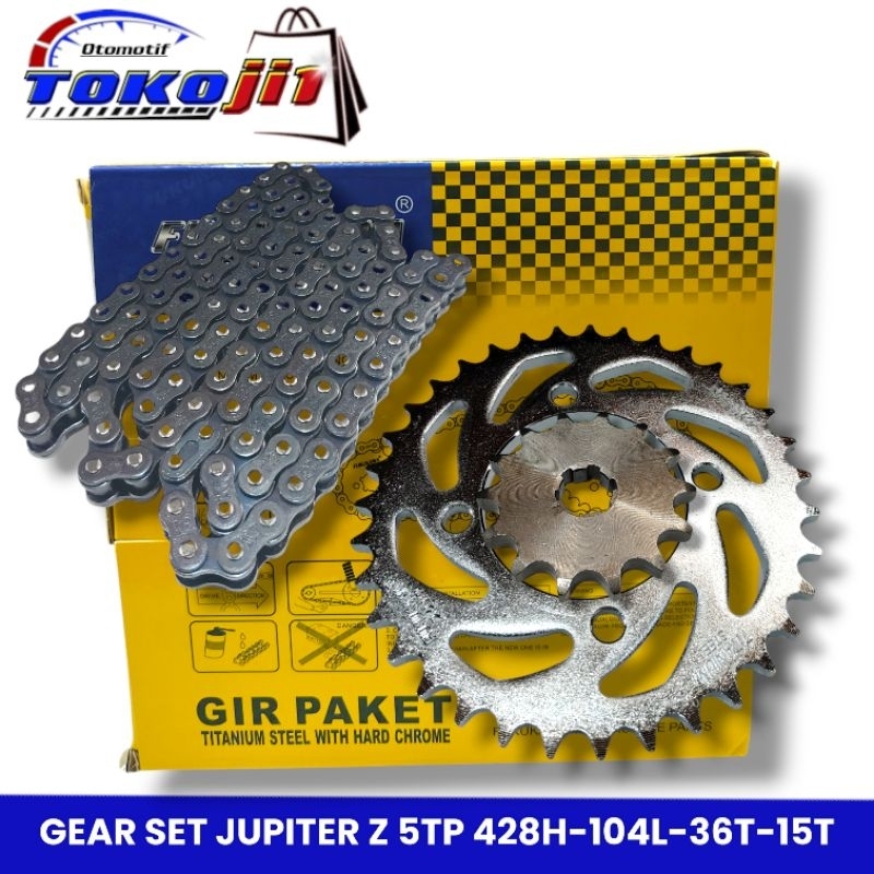 ชุดเกียร์เกียร์แพคเกจ JUPITER Z 5TP 428H-104L-36T-15T ORIGINAL FUKUKAWA
