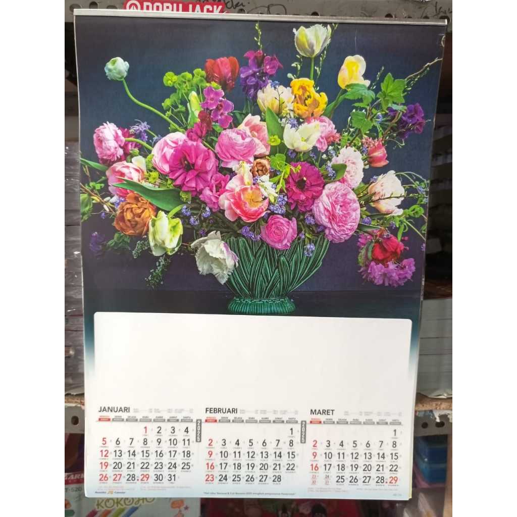 WALL CALENDAR QUARTERLY WALL CALENDAR YEAR 2026 FLOWER MOTIF