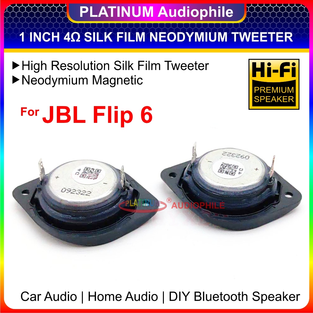 ทวีตเตอร์ 35 มม. 4 โอห์มสําหรับ JBL Flip 6 รุ่นผ้าไหม Neodymium ฟิล์ม Toler ลําโพง F6