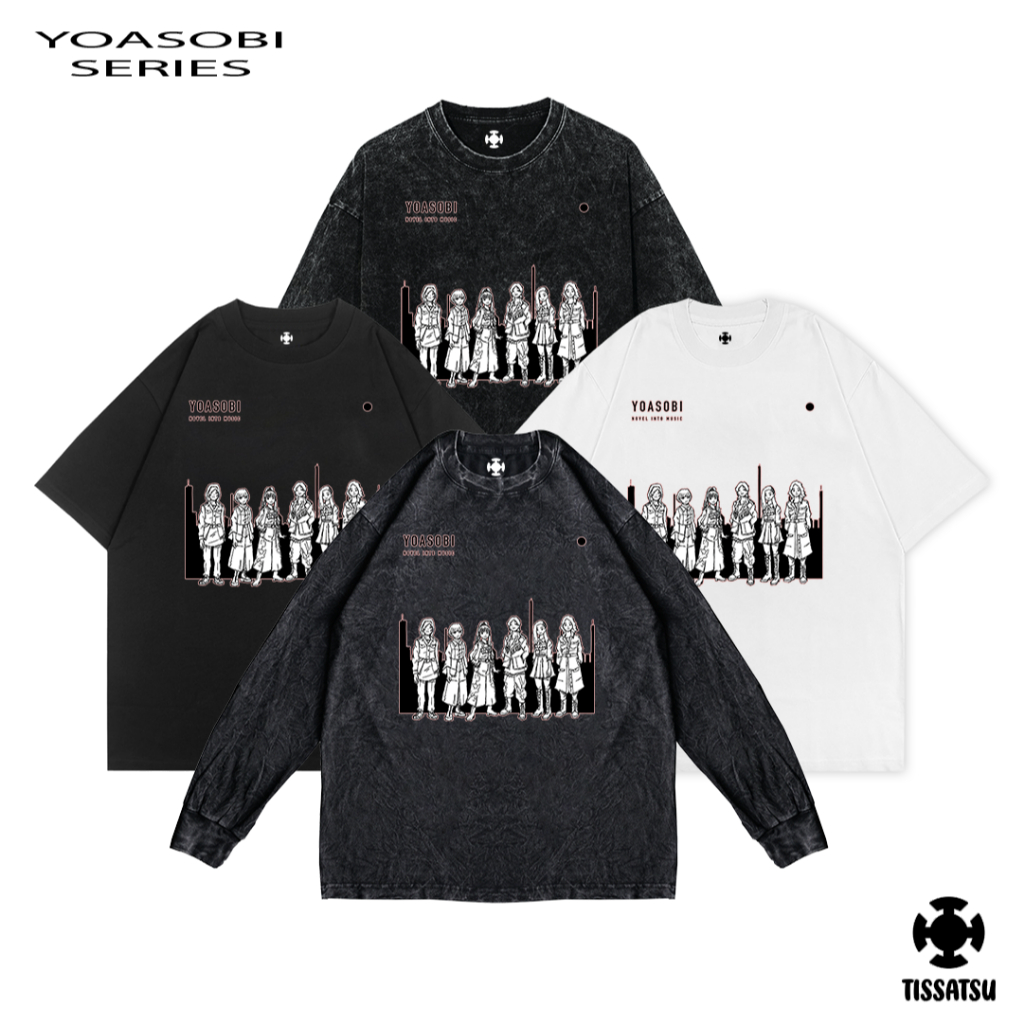 เสื้อยืด Tissatsu YOASOBI - นวนิยาย Into Music Oversize / Washed Over Size T-Shirt / YS-3