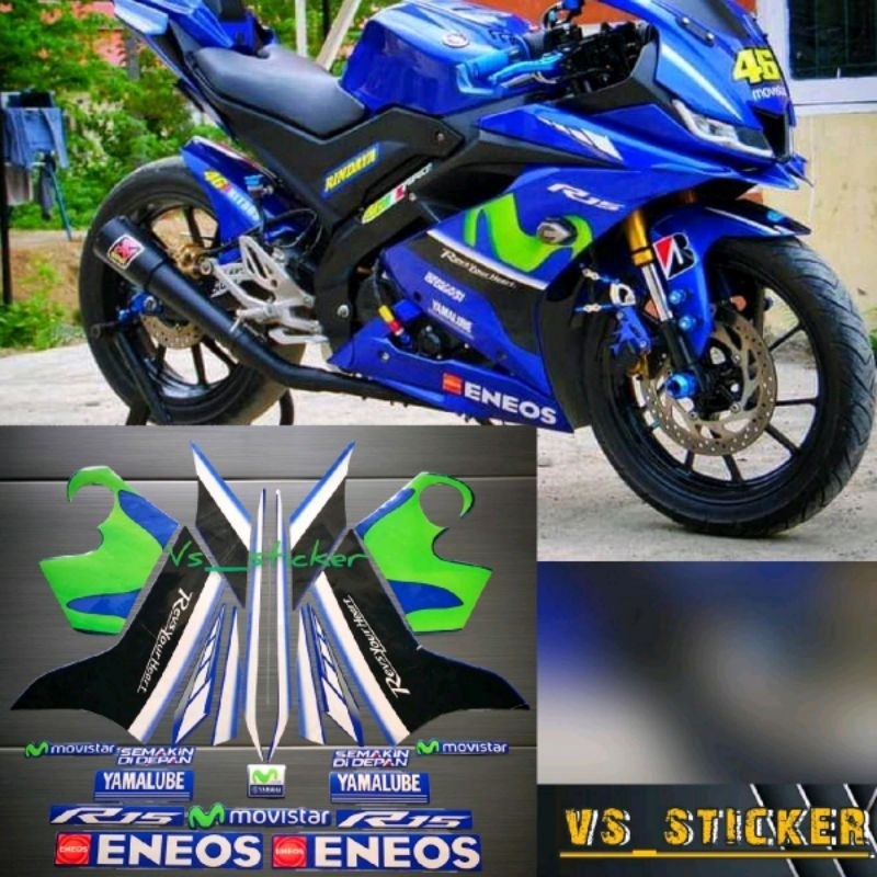รายการมาตรฐาน STRIPING สําหรับ YAMAHA R15 V3 MOVISTAR 2018 MOTORCYCLE