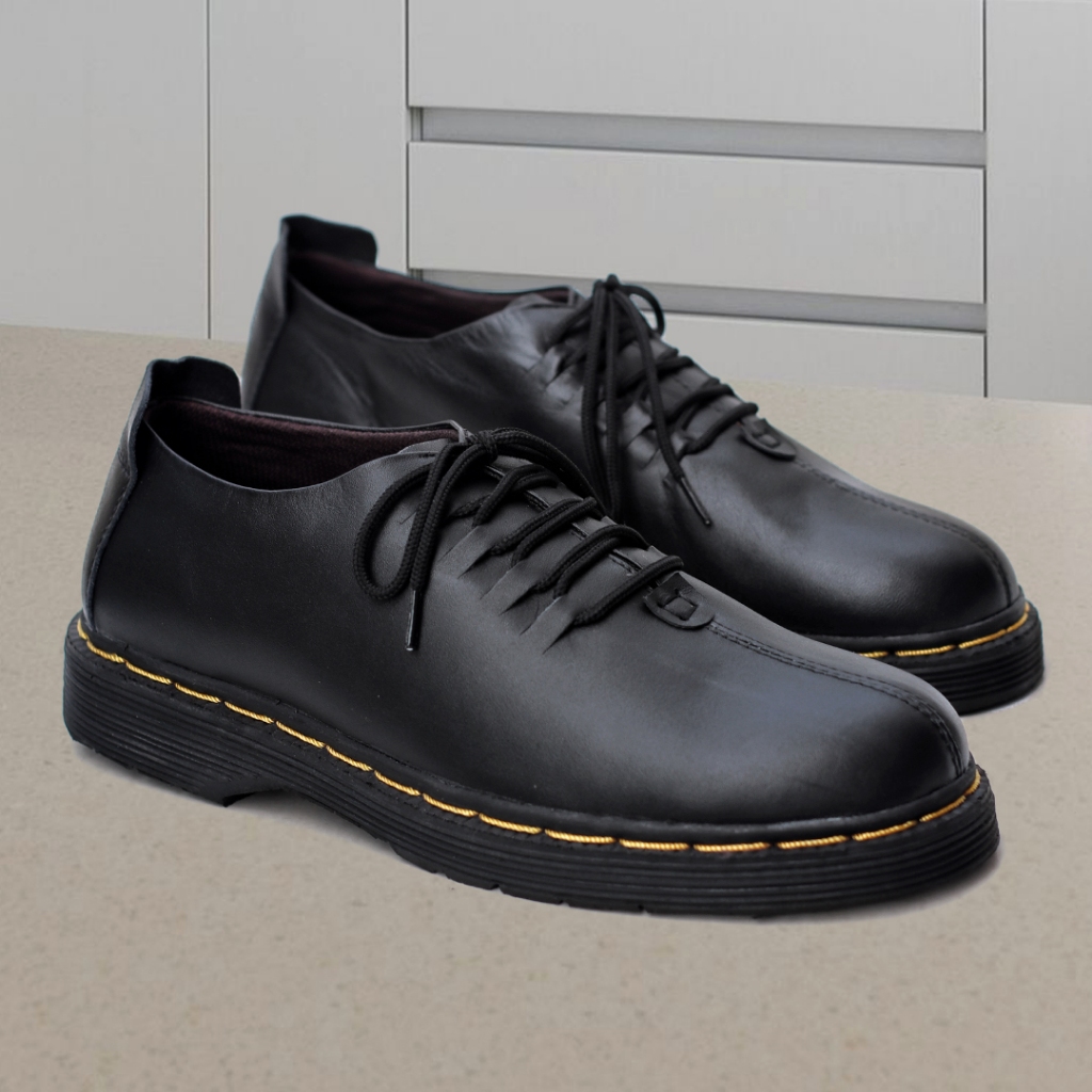 Docmart รองเท้าทํางานอย่างเป็นทางการลําลองสีดําสําหรับผู้ชาย - Sean