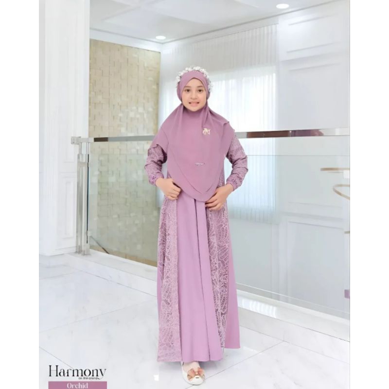 Harmony SET HIJAB CHILDRENS GAMIS, MUSLIMAH GIRLS GAMIS, ใหม่ล่าสุด CURRET EID WOMENS GAMIS