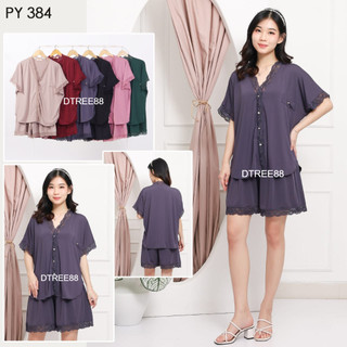 Dtree . ( PREMIUM QUALITY ) SET NAOMI BAJU TIDUR WANITA / SETELAN CELANA PENDEK WANITA ( 384 )